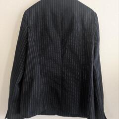 【美品】opacue.clip ノーカラージャケット　ネイビー　ストライプ　Sの画像
