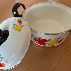 レトロ　ホーロー両手鍋