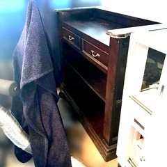 アンティーク風　バーカウンター 木製 ダークブラウンの画像