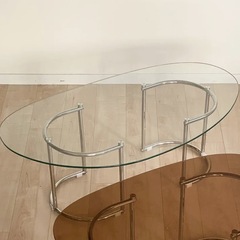 クリアテーブル ガラステーブル ペブルテーブル