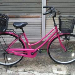 26インチ自転車ピンクの画像