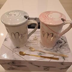 お洒落なコーヒーマグカップ(ペア)の画像