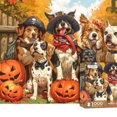 イヌのハロウィンパーティー ジグソーパズル 1000ピース 70x50cmの画像