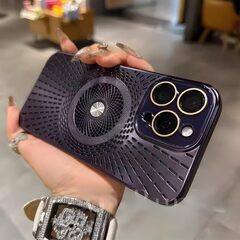 新品 iPhone 16 Pro 用 ケース 冷却放熱 スマホケース 薄型軽量 レンズを完全に覆う一体型設計 Magsafe対応 アイフォン 16 Pro ケース 6.3インチ (iPhone16Pro 紫) LXW-16Pro-ziの画像