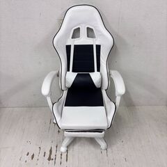  24354  ゲーミングチェア　キャスター付き昇降式　オットマ...