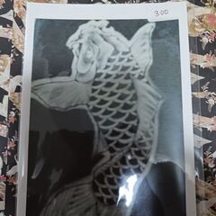巨匠、姉が書いた絵葉書(コピーです)昇り鯉