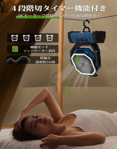 【新品未使用】キャンプ 扇風機 アウトドア 充電式 20000mAh 怪物ファン 
