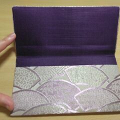 小物入れ　パープル　扇の画像