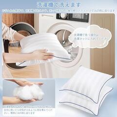 ストライプ クッション 2枚セット 白 45cmの画像