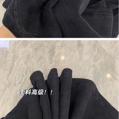 女性用夏薄型黒色テンセルジーンズ 太った女性向け ハイウエストで痩せ見える 氷丝素材で垂れ感のあるワイドレッグパンツ ピア型体型に最適の画像