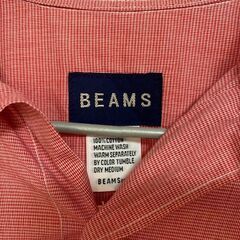 BEAMS ビームス 長袖シャツ Mサイズ 100％コットン メンズ ピンク系の画像