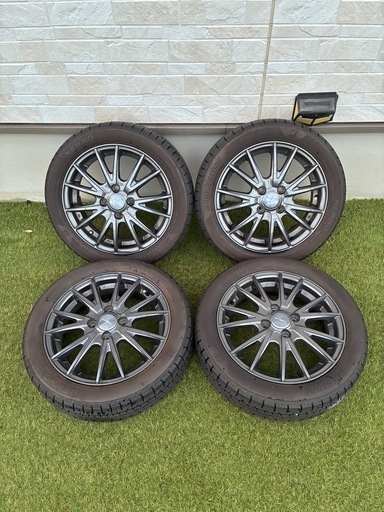 ブリジストン2024年製バリ山タイヤ付き軽自動車用ホイールセット 165/55R15