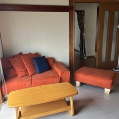 【元値4万】福岡・大川家具／天然木・無垢材　ソファーテーブル／セ...
