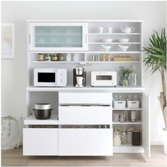 ニトリ　キッチンボード　H180 D42 W160 ホワイトの画像