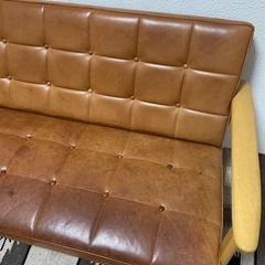 カリモク直営ショップ限定 Kチェア 2シーター 本革　ヴォルテライトブラウンの画像