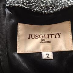 JUSGLITTY　ツイード　切り替え　ドレス　Mサイズの画像