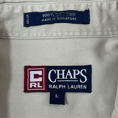 90s CHAPS チャップス 長袖ボタンダウンシャツ　　ラルフローレン Lの画像