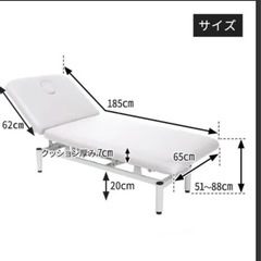 電動昇降 リクライニングマッサージベッド (有孔) 幅65cm ホワイトの画像