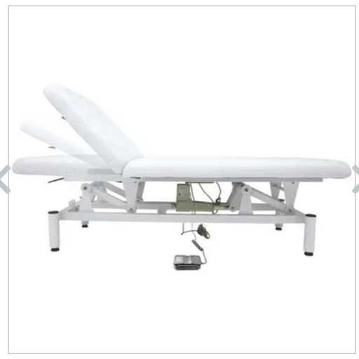 電動昇降 リクライニングマッサージベッド (有孔) 幅65cm ホワイト