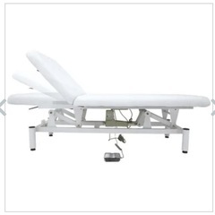 電動昇降 リクライニングマッサージベッド (有孔) 幅65cm ホワイトの画像