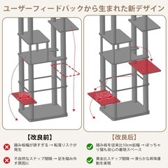 【新品未使用】キャットタワー スリム 据え置き ハンモック キャットハウス 大型猫用 つめとぎの画像