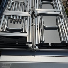 アウトドア　テーブル　チェア（4脚➕長椅子2つ）セットの画像