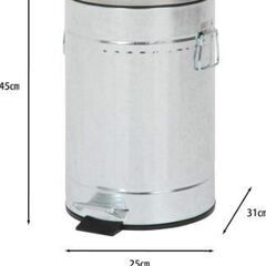 美品　ゴミ箱 ダストボックス 容量12L  ペダル式 ラウンド スチール の画像