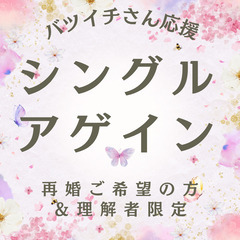 バツイチさん応援！！シングルアゲイン婚活　　１対１トーク＆…