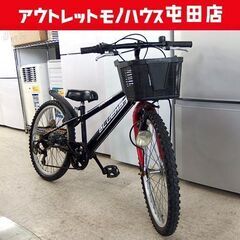 子供用自転車 22インチ ブラック/レッド 6段切替  SHIM...