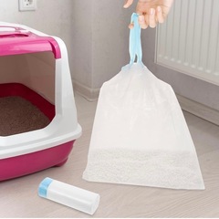  猫用トイレバッグ ごみバッグ ゴミ袋 ひも付きごみ袋 紐付き 半透明の画像
