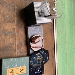 グラス　津軽塗り小物　染め物の画像