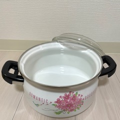 昭和レトロ ホーロー鍋 花柄  象印の画像