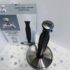 最終お値下げ❣️【新品未使用品】MR.SIGAキッチンペーパーホルダー、滑り止めステンレス、重底板、立式ティッシュペーパーホルダー、ブラックの画像