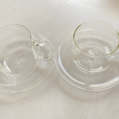 KINTO カップ＆ソーサー 2客セット ティーカップ ガラス 食洗機対応 耐熱ガラスの画像