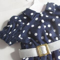 ベルト付きミニワンピース ネイビー 22cmドール用 ブライス 未使用 ドット柄 Dear Darling fashion for dolls ジュニームーンの画像