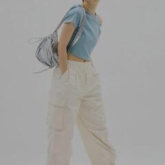 値下げしました！GU パラシュートカーゴパンツ白 M の画像