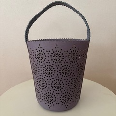 [美品]J ocomomola ラベンダー色バケツ型バッグ 編み...
