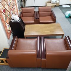 カリモク 応接セット 本革 レザー 3人掛け180（60×3）2人掛け130（66