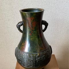 　レトロ　鋳銅製花瓶　　木箱付き