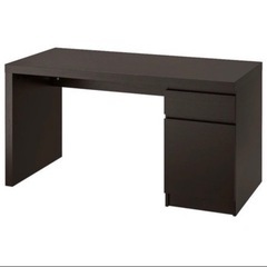 IKEA マルムデスク ブラックブラウン