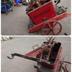 ● 郷土資料館放出/レトロ 当時物 消防車/腕用ポンプ/人力ポンプ車/消防機器/歴史/資料/古民具/オブジェ/ディスプレイ/ 現状品 ④の画像