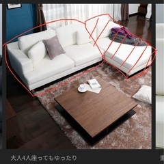 【幅260】ソファ 広々使える4人掛けカウチソファ スチール脚 ...