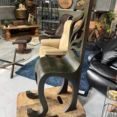 C17★オブジェ★1人掛けチェア 民芸家具 椅子 アンティーク風 W38cm H134cm モダン 小物置き アート インテリア の画像
