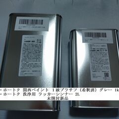 新品未開封　関西ペイント １液プラサフグレー 1kg　＋　洗浄用...