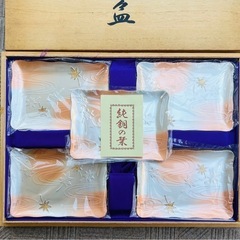 紅葉模様の銅器皿セット 5枚入り送料無料の画像