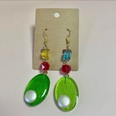 メロンソーダのピアス(イヤリング) ハンドメイドの画像