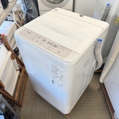 【新品同様‼️】パナソニック 2025年製 5.0kg全自動洗濯機 楽ポイフィルター 槽洗浄コース ホワイト♪の画像