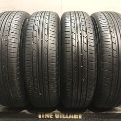 【YOKOHAMA ECOS ES31 165/70R14】夏タイヤ【スチールホイール 14インチ 5J4HPCD100】ハブ径60mm 21年製 マーチ等　(KTI364)クレジットカード QRコード決済可能の画像