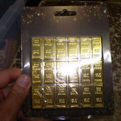玩具　金の延べ棒コースター