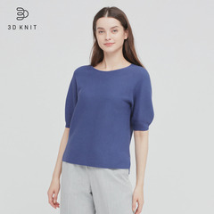 【新品 / UNIQLO】3D コットンクルーネックセーター（5分袖）